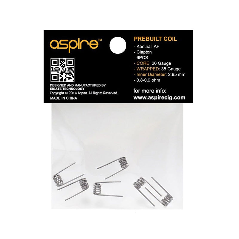 Aspire Pre-Built Clapton RTA Coils (6-Pack)